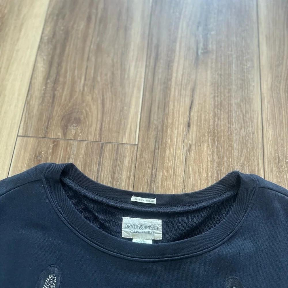 Denim & Supply Ralph Lauren women’s Black Embroidered Sweatshirt size medium